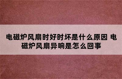 电磁炉风扇时好时坏是什么原因 电磁炉风扇异响是怎么回事